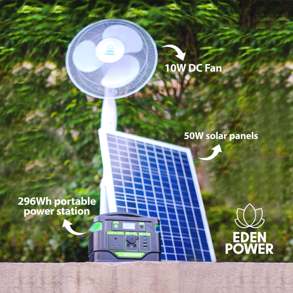 300W Solar Generator + DC Fan and 50W solar Panel