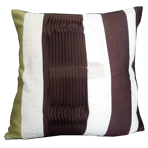 Lecia Cushion Cover White, Chocolate And Lime